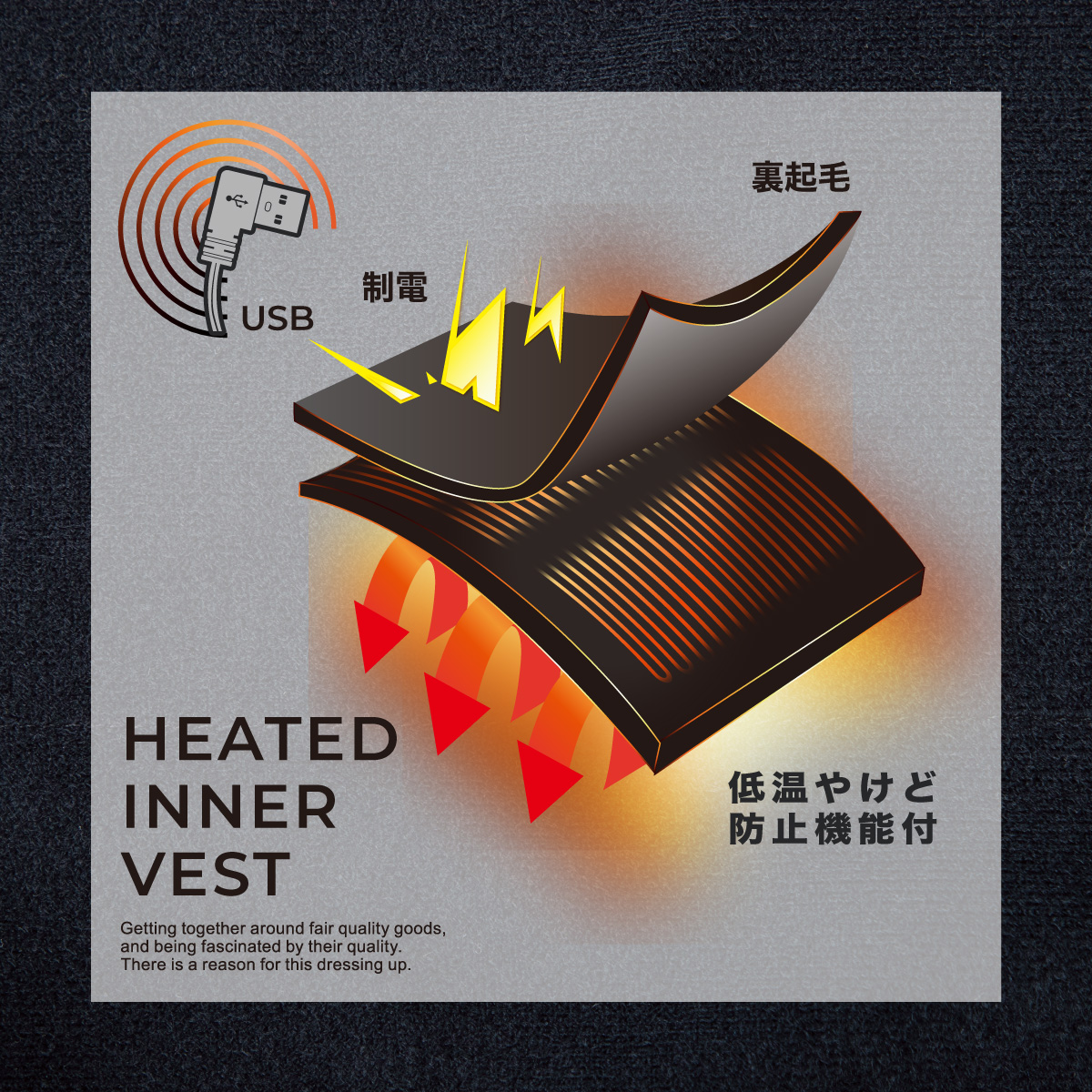 520002 電熱インナーベスト | CUC・ CHUSAN WORKWEAR 作業服・ワークウェア・カジュアルウェアの中国産業